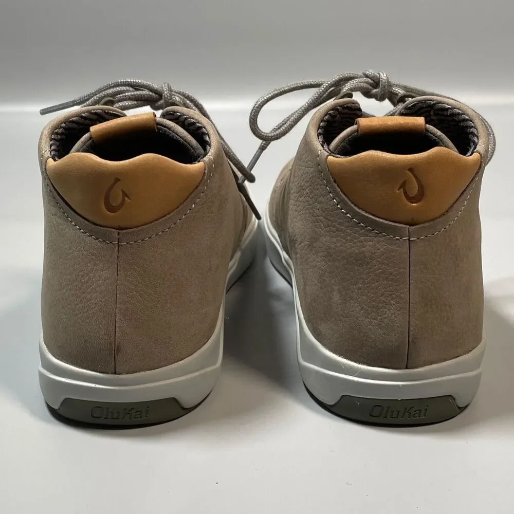 Olukai Nana Hele Wai‘apo Chukka Boots Beige Sneakers Sheep Fur Men’s Size 9